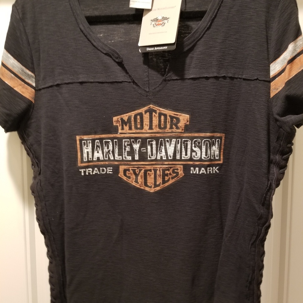 Harley shirt v neck ,sexy lacy up sides